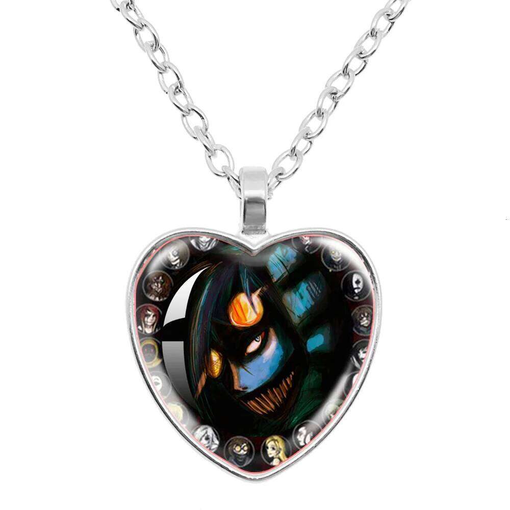Creepy Urban Horror Legend Killer Jeff Anime Peripheral 25MM Glass Peach Heart Pendant Necklace Gift Go To Sleep! H260312
