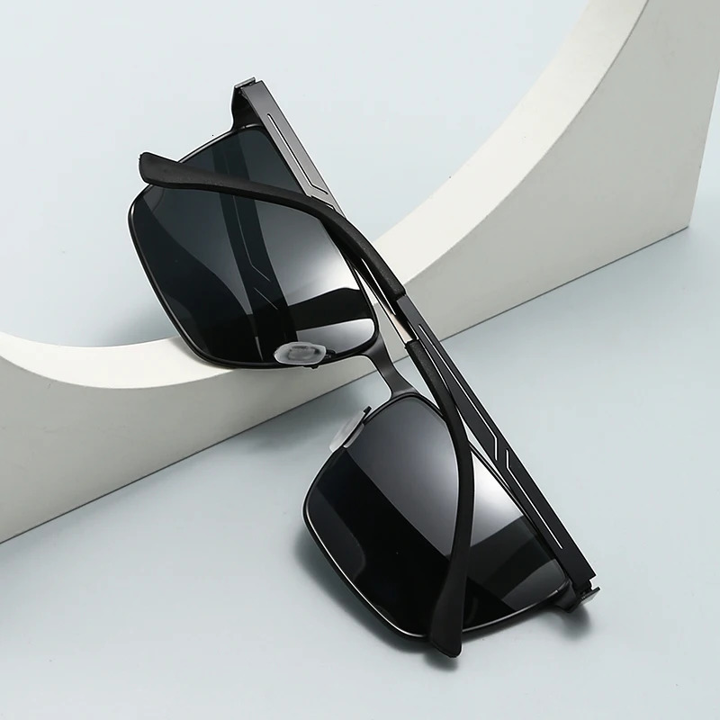 Mens Business Polarized Sunglasses Metal Square Frame Fashion Sunglasses 5152 260312
