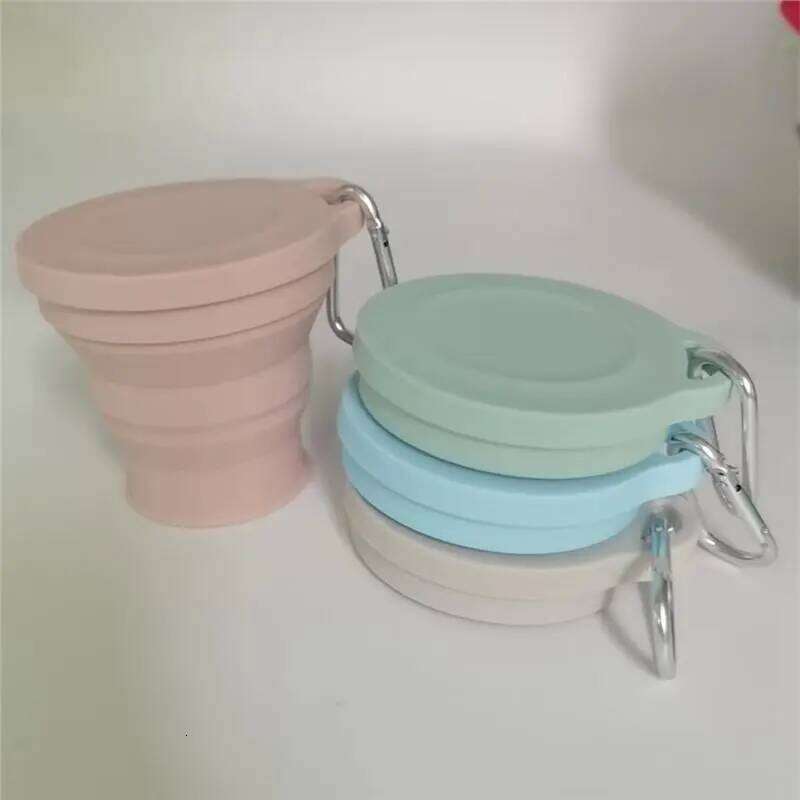 FYBL-Water With Hanging Hole Silicone Folding Outdoors Travel Portable Washing Cup Fashion Z260314