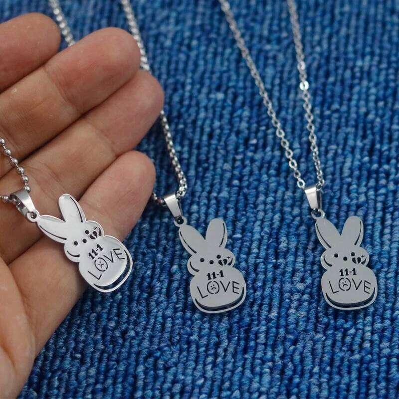 Hip Hop Lil Peep Sign Rabbit Stainless Steel Rapper Pendant Gothic Men Women Necklace for Young Singer Fans H260312