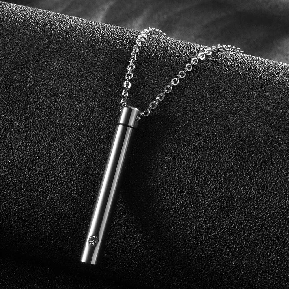 Titanium Steel Minimalist Perfume Pendant Necklace Memorial Ashes Storage Bottles Fashion Jewelry H260312