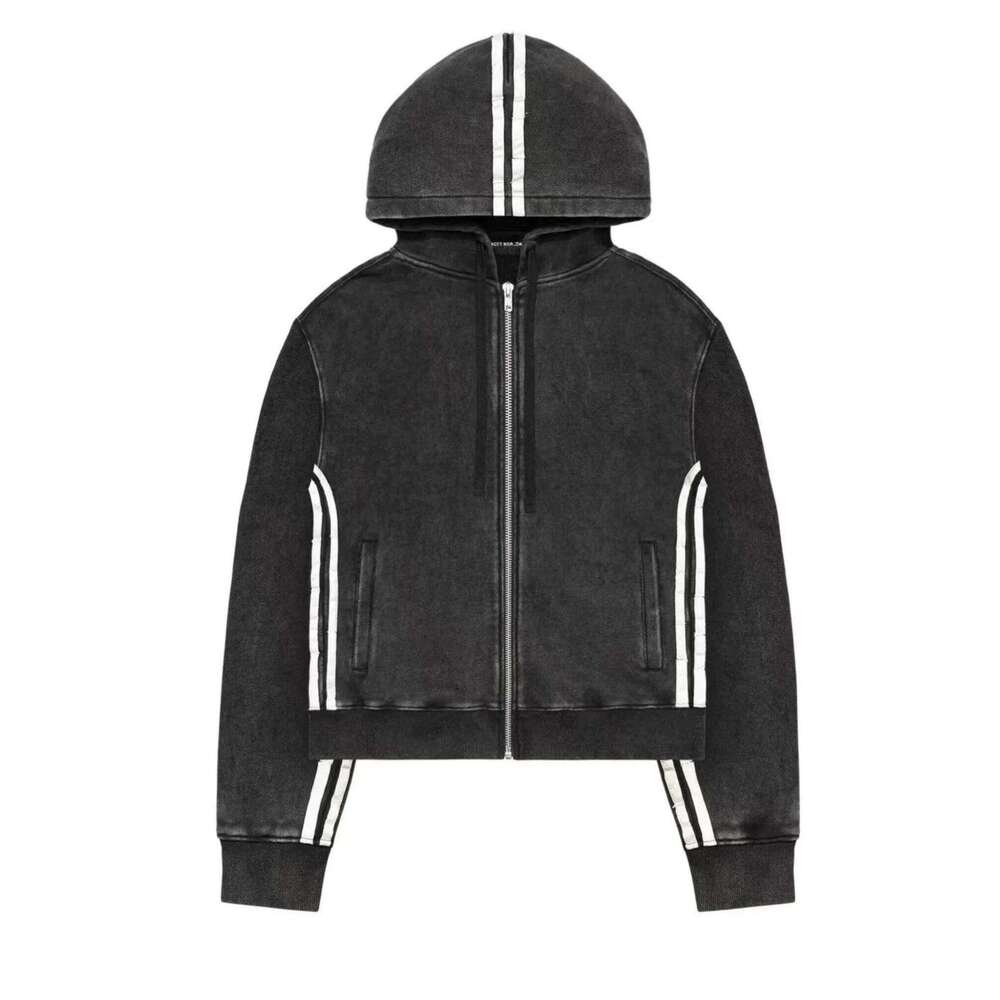 Y2K Zip Up Men Clothing New Fashion Stripe Graphic High Quality Oversized Hoodie Sweatshirt Punk Hip Hop Tops Streetwear Z260314