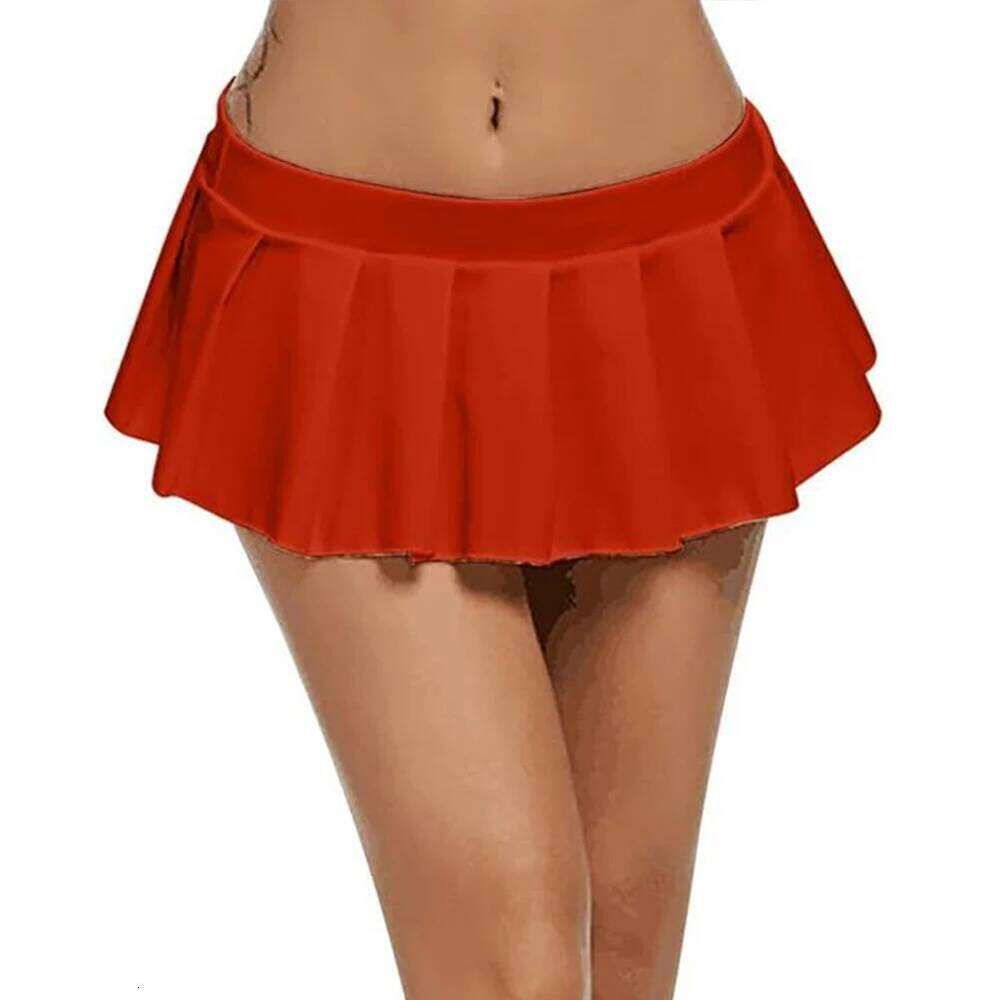 Sexy Women's Pleated Super Mini Skirt Solid Color Cosplay Lattice Club Party Performance Costume Skirts Female Clothing Z260314