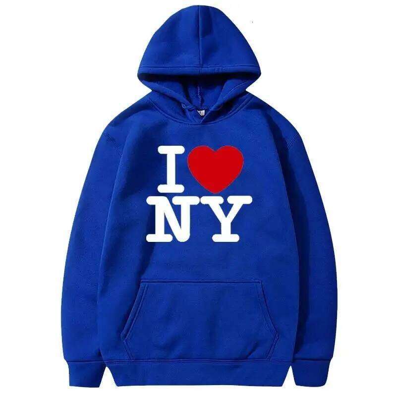 I Love New York Pritned Hoodies Men's and Women's Fashion Casual Hooded Pullover Street Hip Hop Clothing Z260314