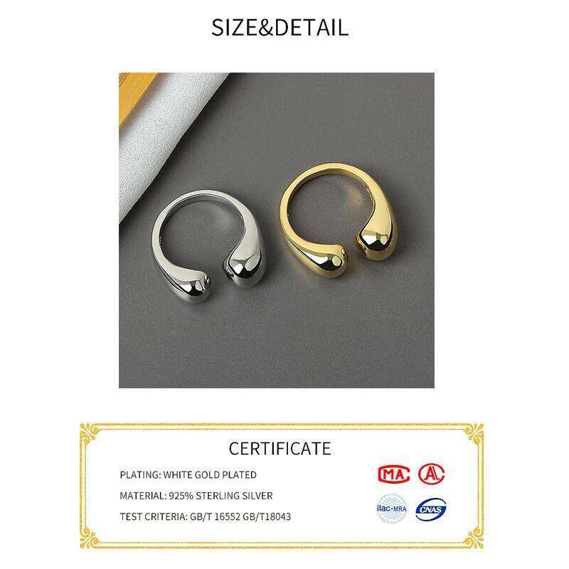 925 Sterling Silver Engagement Rings for Women Couple Trendy Irregular Geometric Handmade Jewelry Valentine's day Gifts H260312