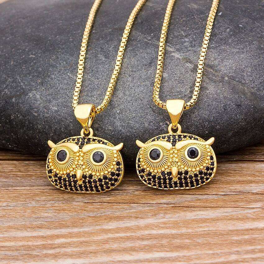 Nidin New Arrival Charm Fashion Owl Pendant Long Sweater Chain Necklaces Vintage Statement Animal Rhinestone Jewelry For Women H260312