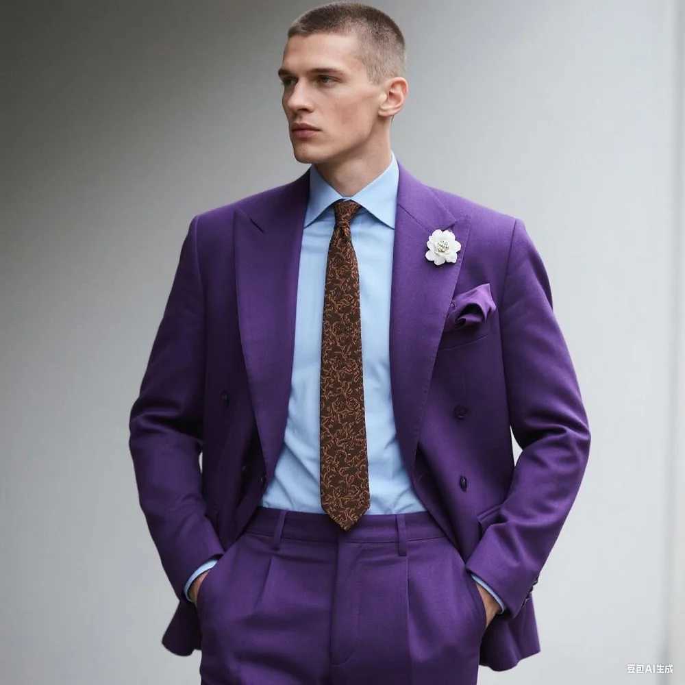 3PCS Formal Solid Mens Suit Set - Wedding Business Party Prom Classic Occasion Jacket Vest Pants Ensemble M260313