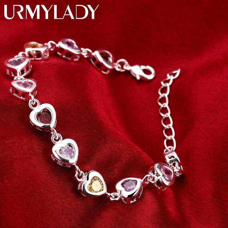 Fine 925 Sterling silver elegant charm Bracelets beautiful crystal Jewelry fashion for women wedding lady cute TRENDY Z260313