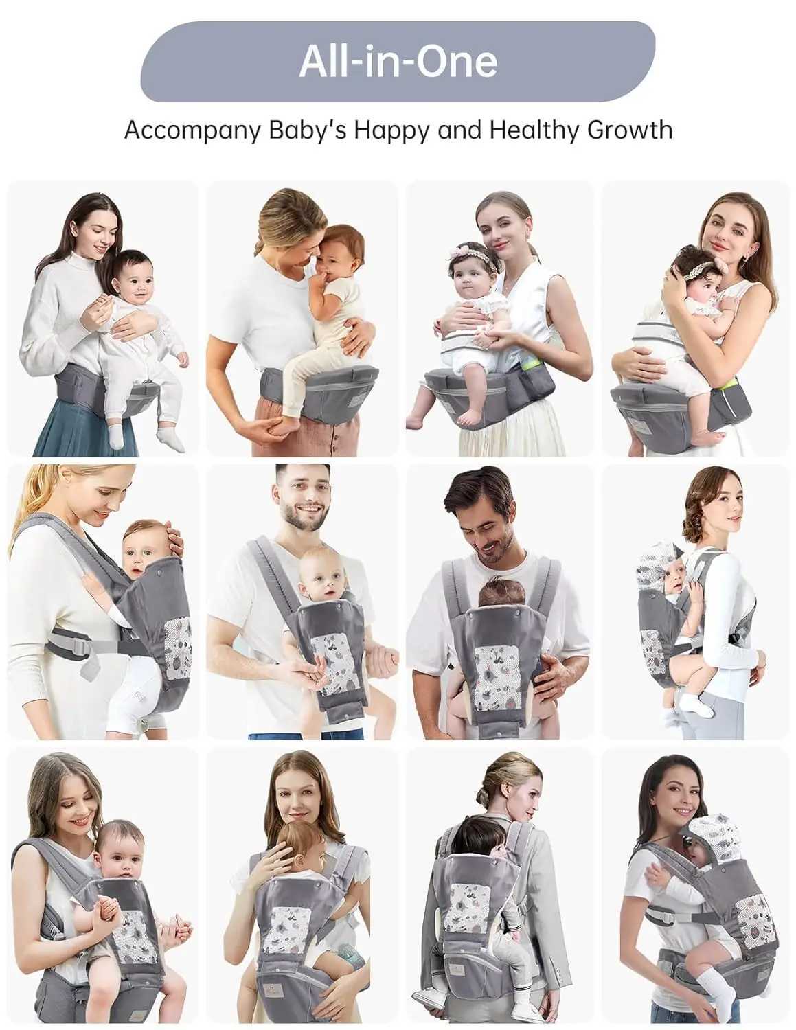 Baby Carrier Baby Carrier Newborn to Toddler Toddler Carrier with Hood All Seasons All Position Baby Hip Carrier X260313