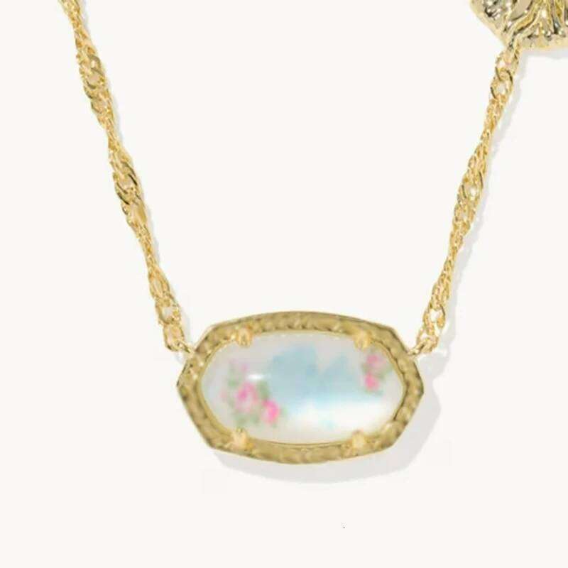 Valentine's and Birthday gifts - New 18K Real Golden Plated Crystal Gemstone Pendant Necklace for Women teen Girls Jewelry Gifts H260312