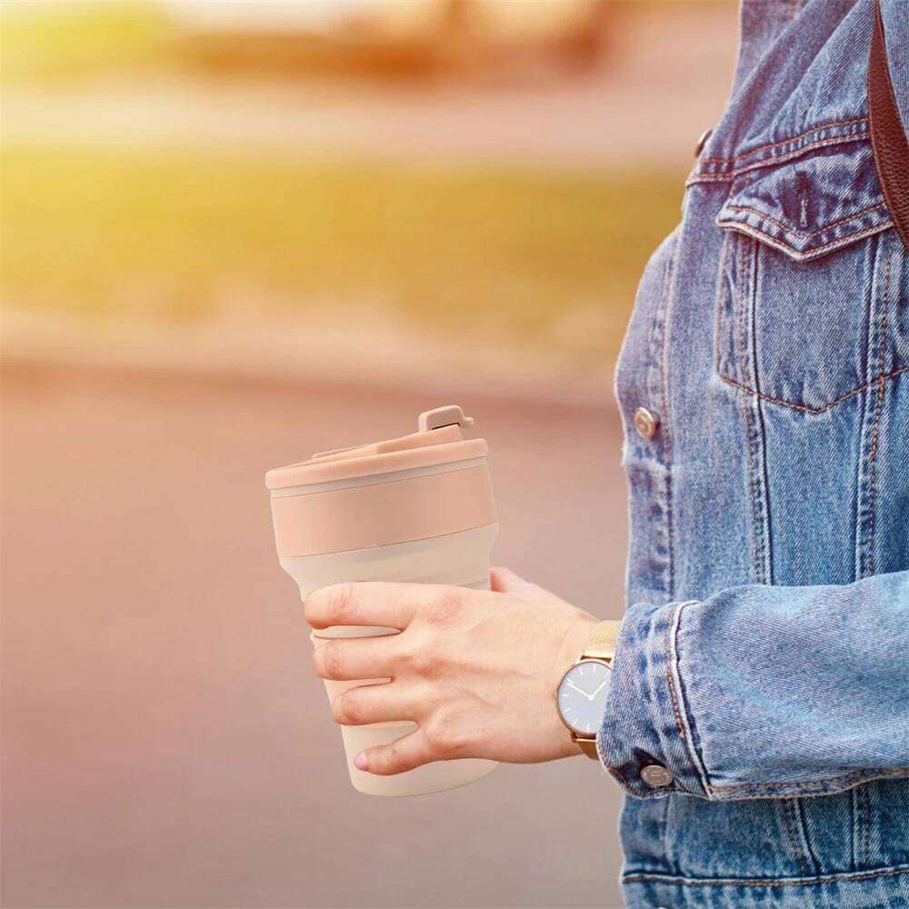 500ml Reusable Folding Silicone Foldable Bottle Portable Collapsible Travel Cup Drinking Cups for Outdoor Camping Z260314