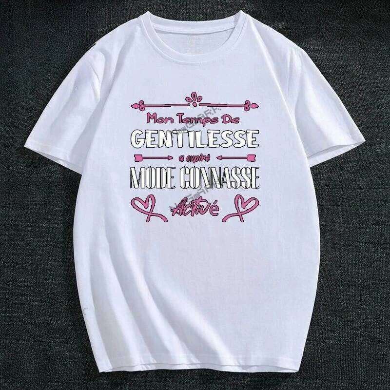 D Summer Black Humor Men T Shirt Mon Temps De Gentillesse A Expire Mode Connasse Active Women Printed T-shirt Z260314