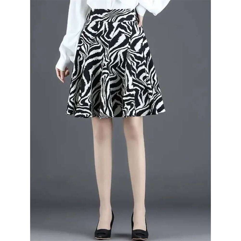 Leopard Print Half Length For Women High Waist Short A-line Pleated Summer Woman Clothes Skirt Z260314