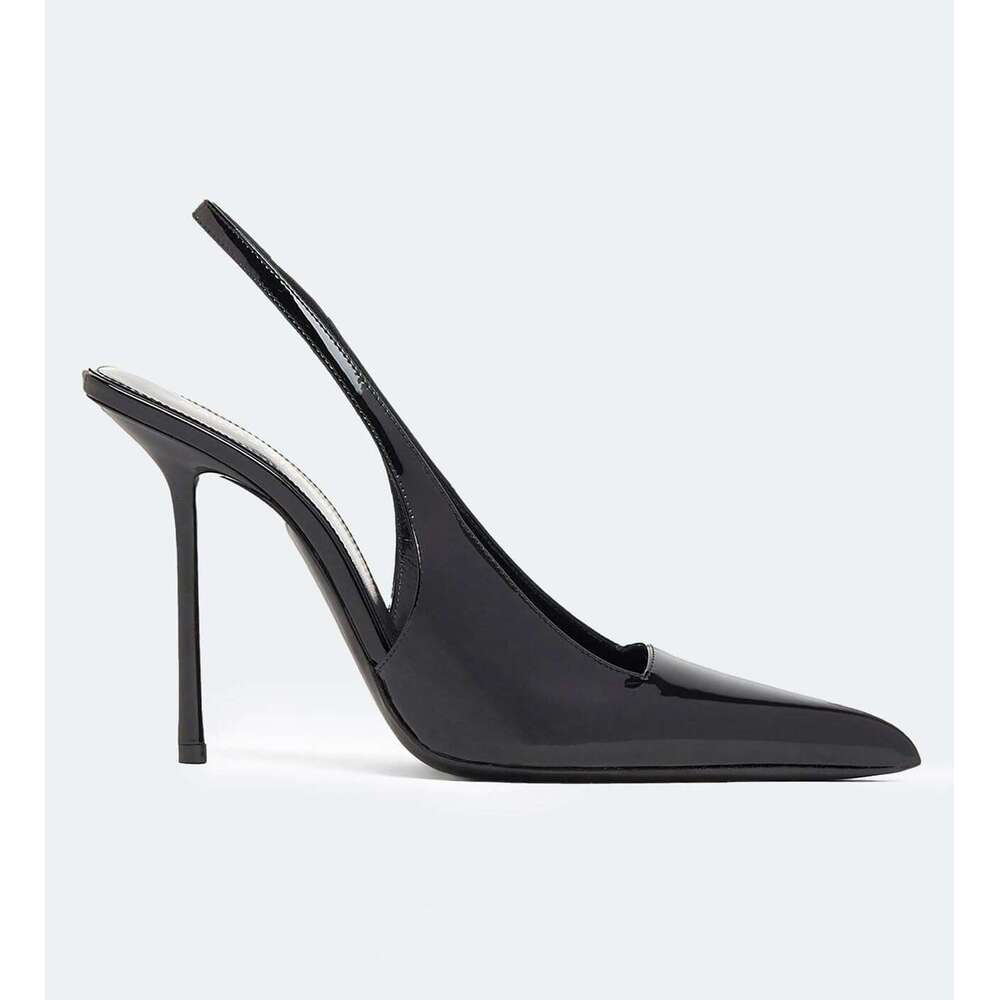 Slingback For Women Pointed Toe Stiletto High Heels Stretch Slip On Backless Patent Leather Fashion Comfortable Dress Pumps Shoes MOJIDASHU