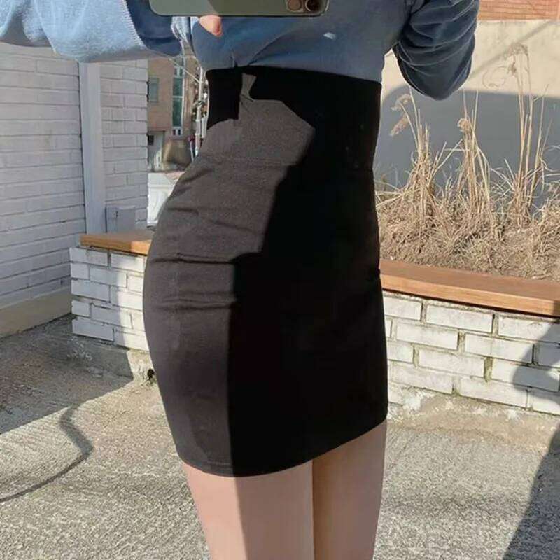 Xpqbb Sexy High Waist Office Mini Women All-match Elastic Hip Wrap Skirt Ladies Elegant Slim Chic Simple Short Skirts Z260314
