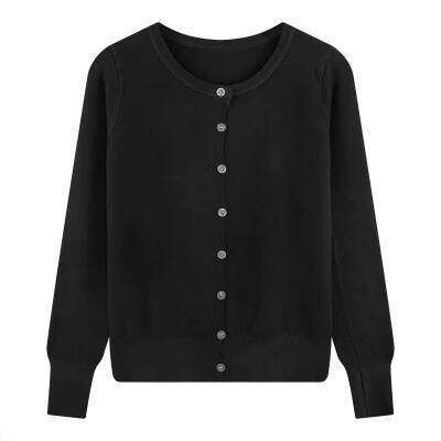 Women's Long-sleeved Cardigan Round Neckl Button Up Knitted Jacket Female Teen-girl Spring Fall French Chic Everyday Outfit Z260314