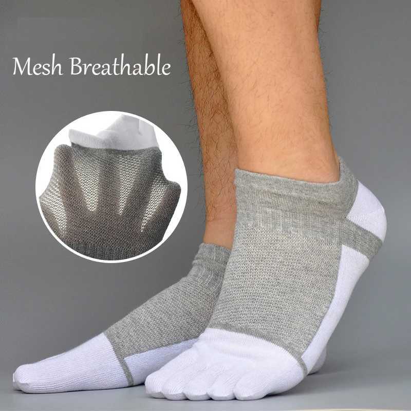 3 Pairs Five Finger Ankle Socks Cotton Mens Casual Mesh Breathable Comfortable No Show Socks With Toes D260313