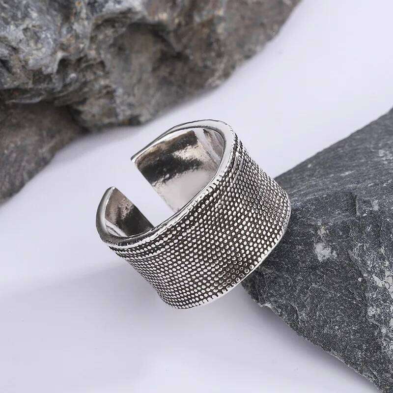 Sterling Silver Bark Irregular Wide Adjustable Rings For Women Wedding Jewelry Accessories Moneys 925 H260312