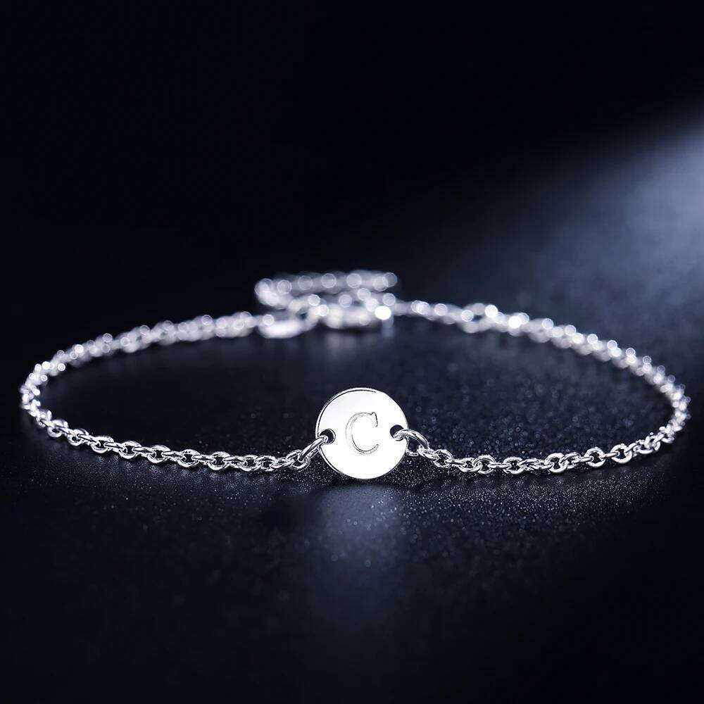 DOTEFFIL 925 Sterling Silver English Alphabet Tag Chain Bracelet For Women Wedding Engagement Party Fashion Jewelry Z260313