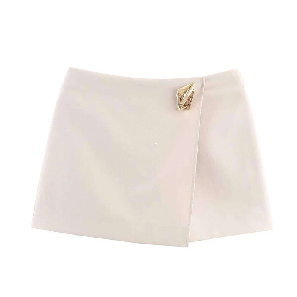 Asymmetrical Short for Women Spring Autumn Fashion Mini Solid Color Skirt Shorts American Daily Commute All-Match Skirts Z260314