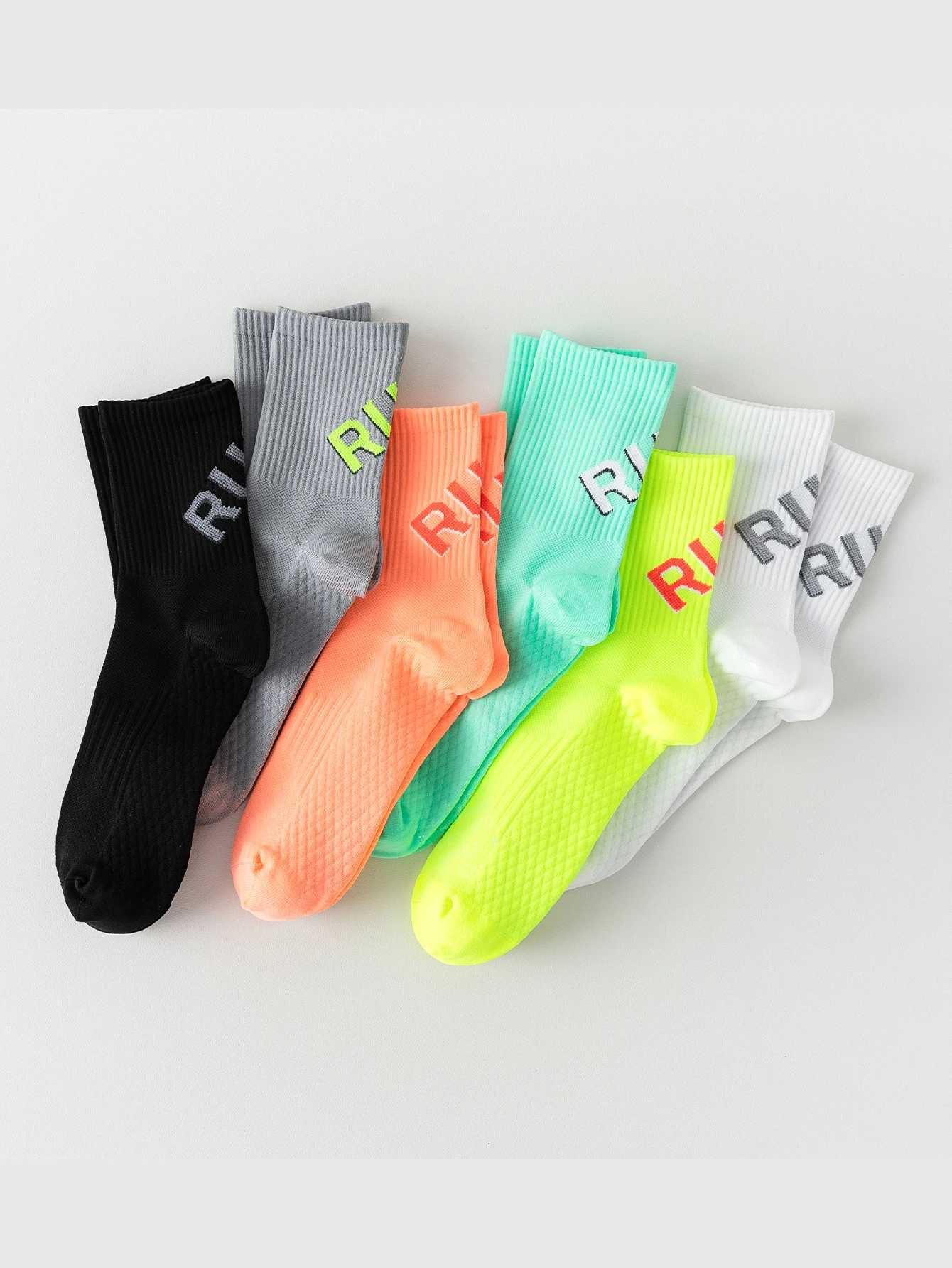 New Outdoor Sports Marathon All Seasons Running Crew Socks Men/Women Colorful Quick Dry Exercise Fitness Training Crew Sock D260313