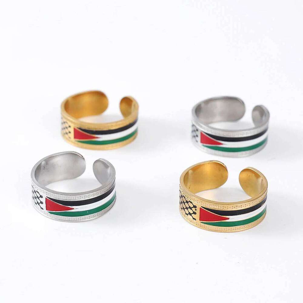 Stainless Steel for Boys Girls Arab Palestine Map European and American Popular Jewelry Scarf Ring H260312