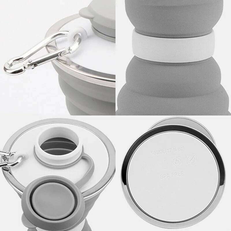 500mL New Portable Sports Foldable Soft Kettle Food Grade Silicone Folding Water Drinking Bottle Cup Z260313
