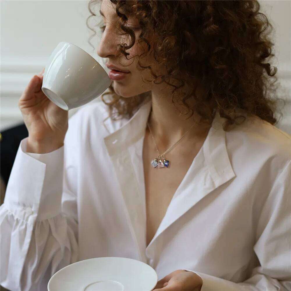 Natural Mineral Stone Charm Necklace With Interchangeable Pendant Black Tourmaline Fluorite Rose Quartzs Necklaces Set For Women H260312