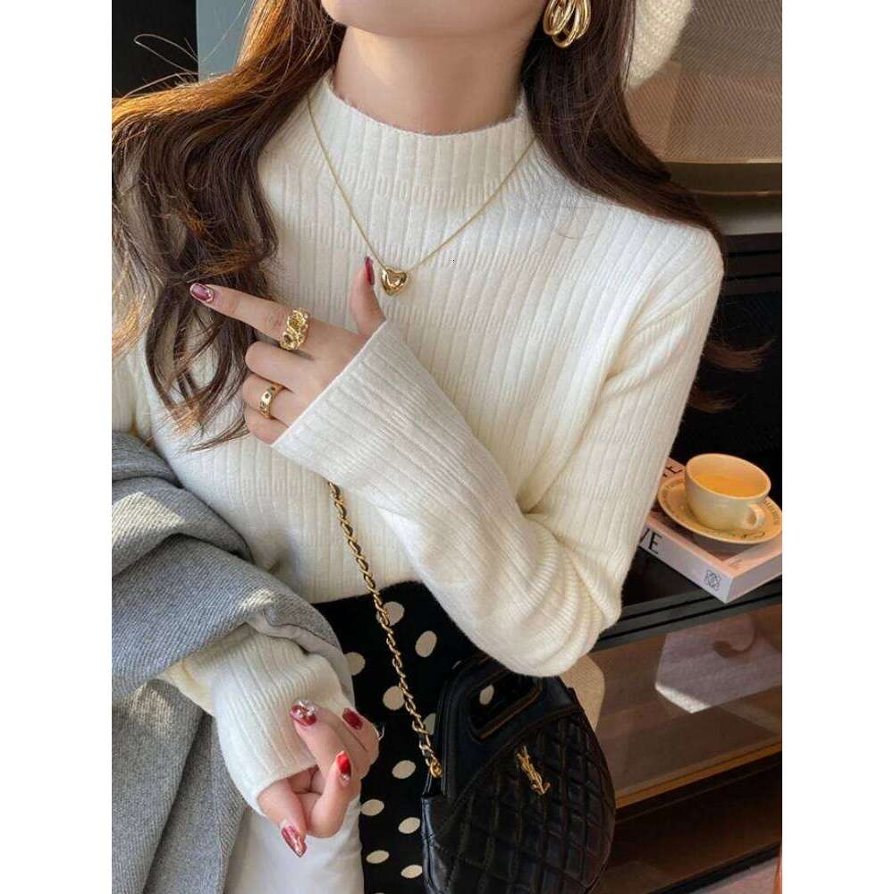 Women Elegant Thicken Velvet Lined Warm Sueter Fleece Knitted Pullover Autumn Winter Turtleneck Sweater Slim Knitwear Jumper Z260313