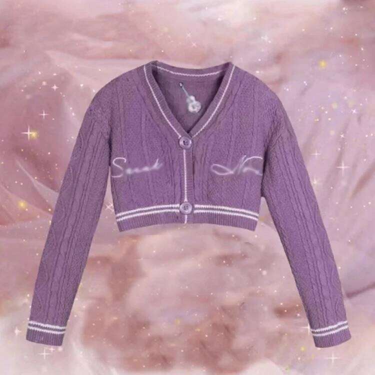Taylo Swft Purple Short Speak Now Embroidered Star Cardigan Sweater 001 Z260314