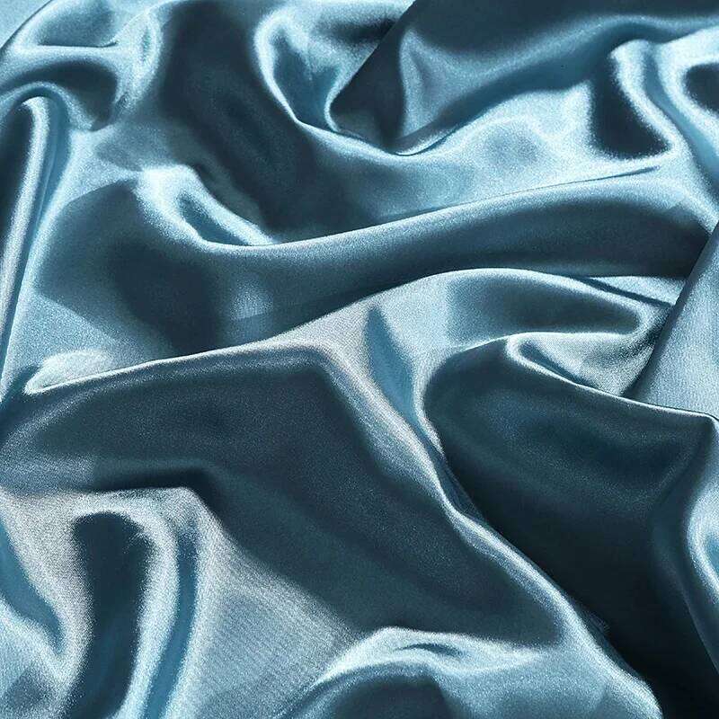 Silk Bedding Set with Duvet Cover Fitted/Flat Bed Sheet Pillowcase Satin Bedsheet Solid Color King Queen Twin Size H260312 - view 6