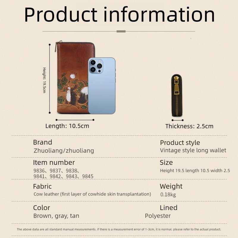 Luxury Bags Totes Genuine Leather Top Layer Cowhide Vintage Tumbled Wallet Multi Card Slots Large Capacity Business Clutch Animal Embossed Women SENYY