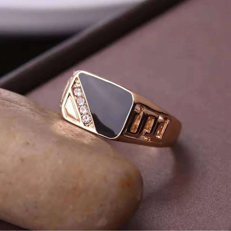 Christmas gift New Metal Glossy for Men Punk Square Cubic Zircon Ring Style Fashion Jewelry Accessories Wholesale Size 6-12 H260312