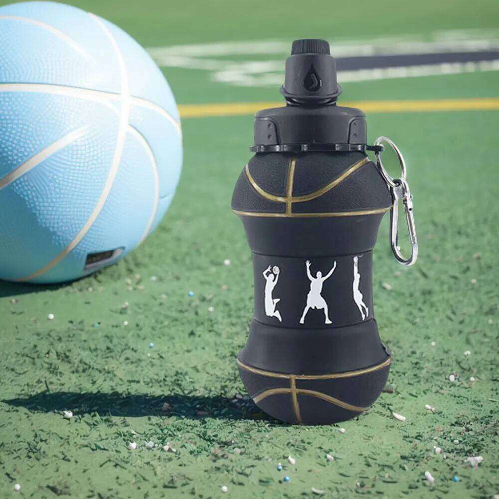 550ml Silicone Foldable Bottle Outdoor Sports Basketball Football Baseball Tennis School Leakproof Portable Water Cups Mug Z260313