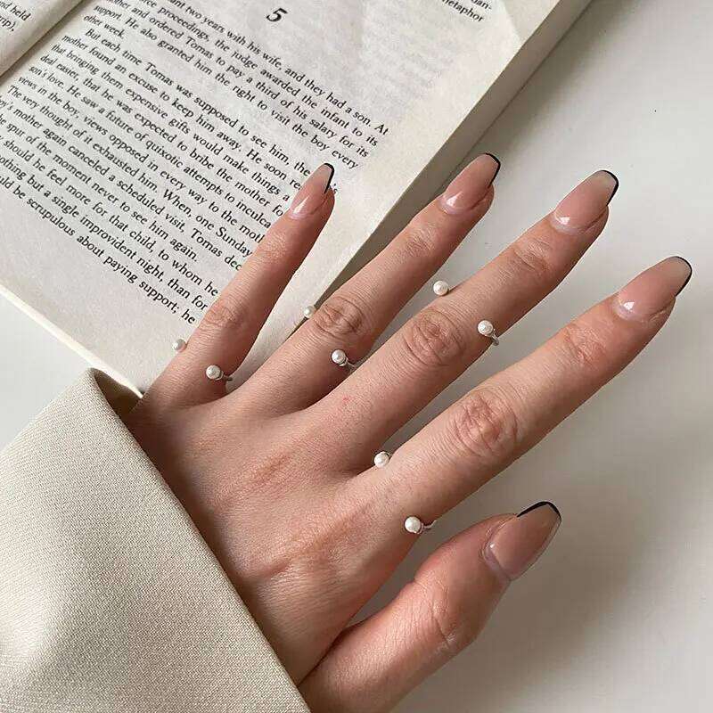 VENTFILLE 925 Sterling Silver Open Pearl Smile Stackable Finger Ring Simple Fashion Cute Adjustable For Female Jewelry Wholesale H260312
