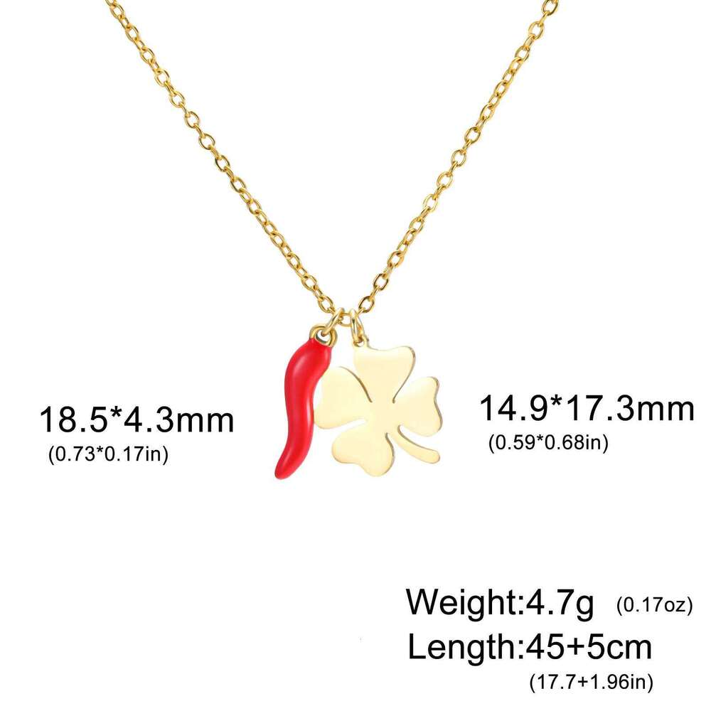 Red Italian Horn Cr Necklace Stainless Steel Gold Color Necklaces Good Luck Protection Jewelry Gift for Women H260312