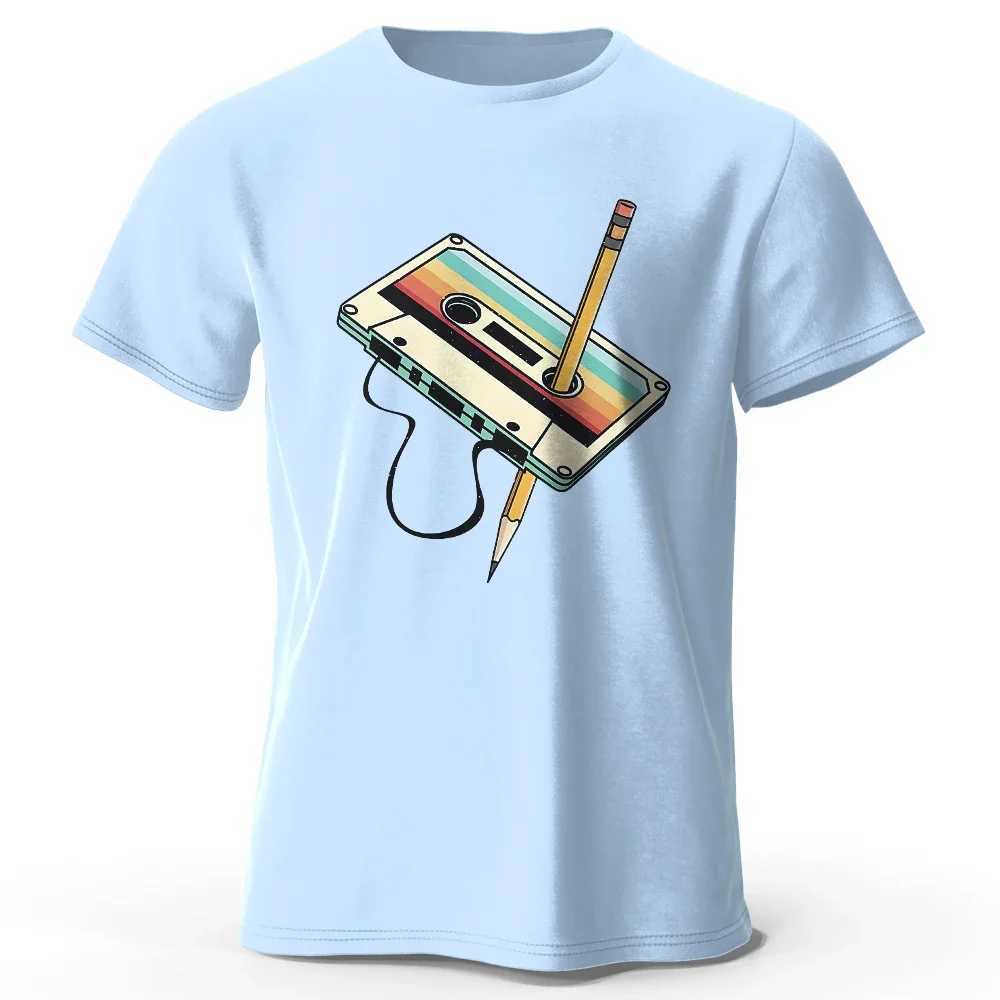 Mens Summer Essential 100 Cotton Printed T-Shirt Soft Breathable Round Neck Short Sleeve Tee Unisex Casual Wear D260313