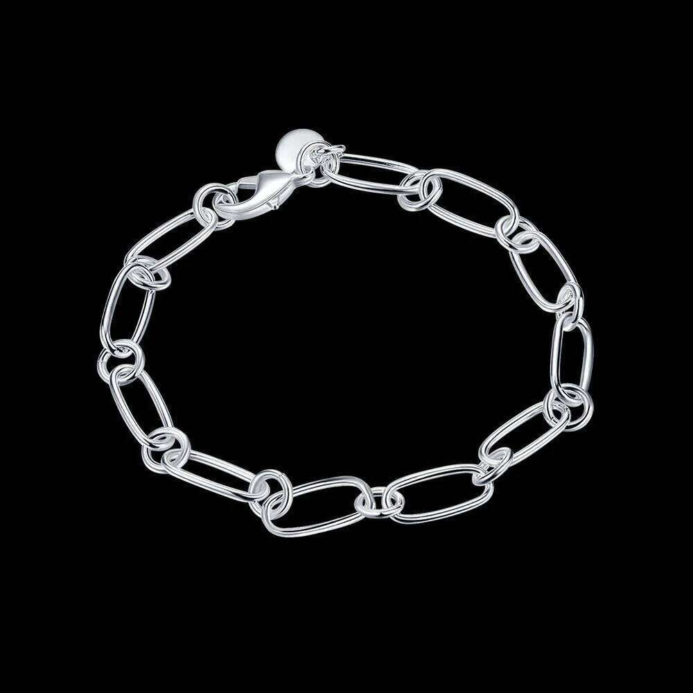New popular 925 Sterling Silver Bracelets circle chain for woman lady men classic Wedding party Gift fashion Jewelry Z260313