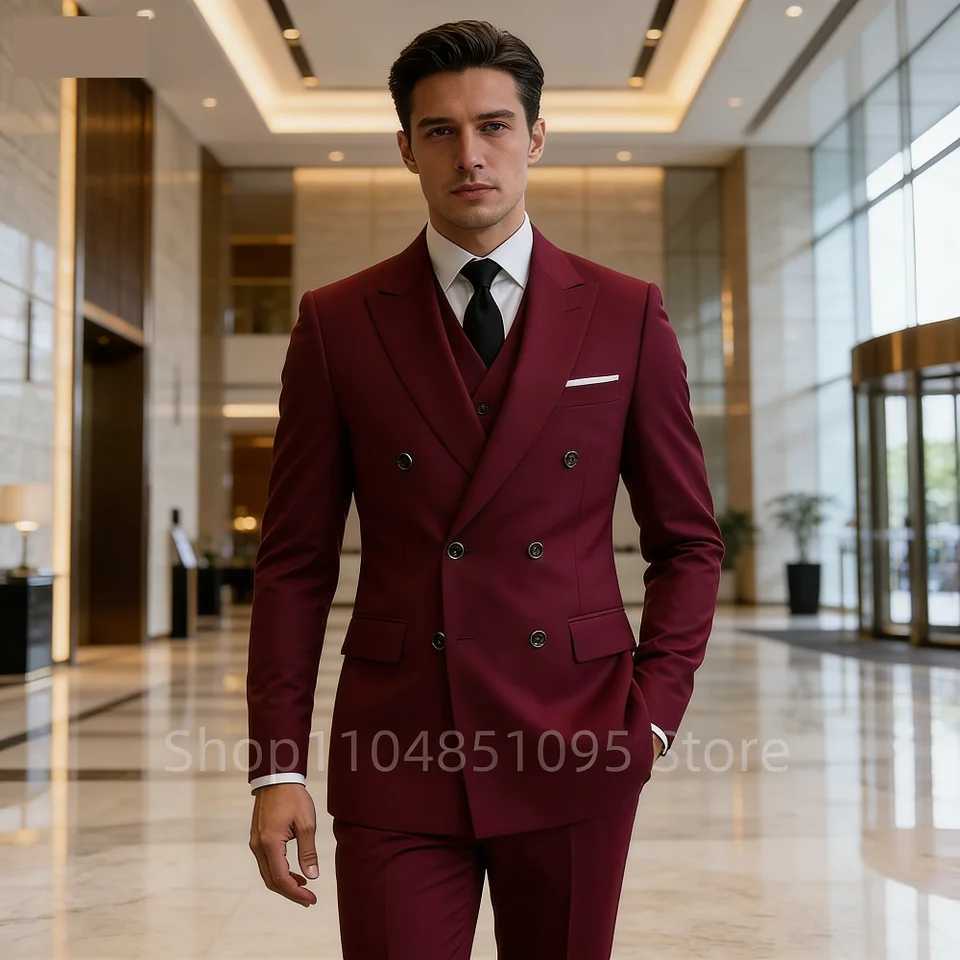 Solid Color Mens Business Tuxedos Slim Fit Wedding Groomsmen Fashion Lapel Peak Tails Dance Party Ternos Masculinos M260313