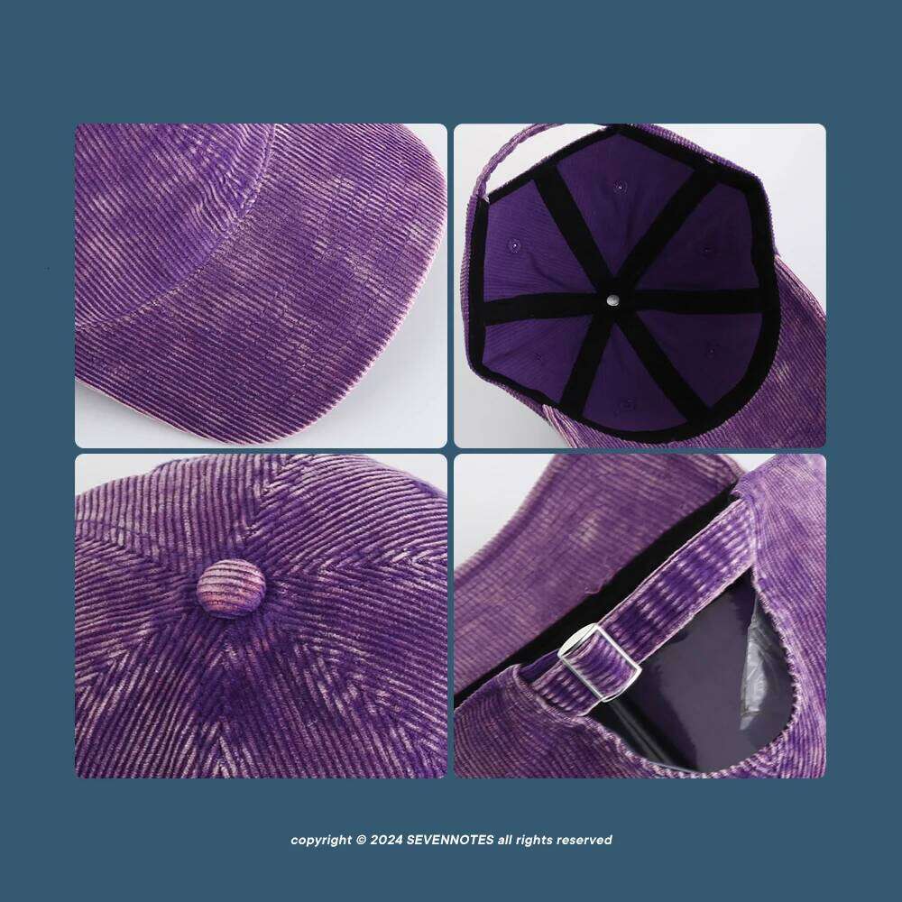 American Retro High-quality Corduroy Baseball Caps for Women Autumn and Winter New Versatile Washed Craft Casual Men's Hats Z260313