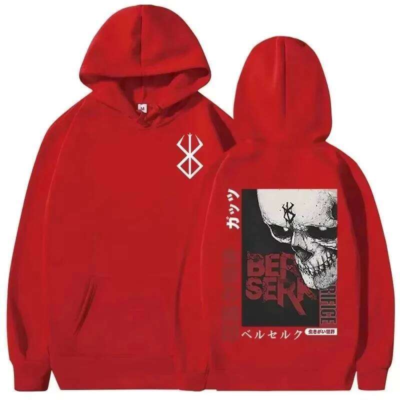 Men's casual hooded sweatshirt anime Berserk legend GutsSwordsmanCascaZodd sacrifice mark print autumn and winter adult pullover Z260314