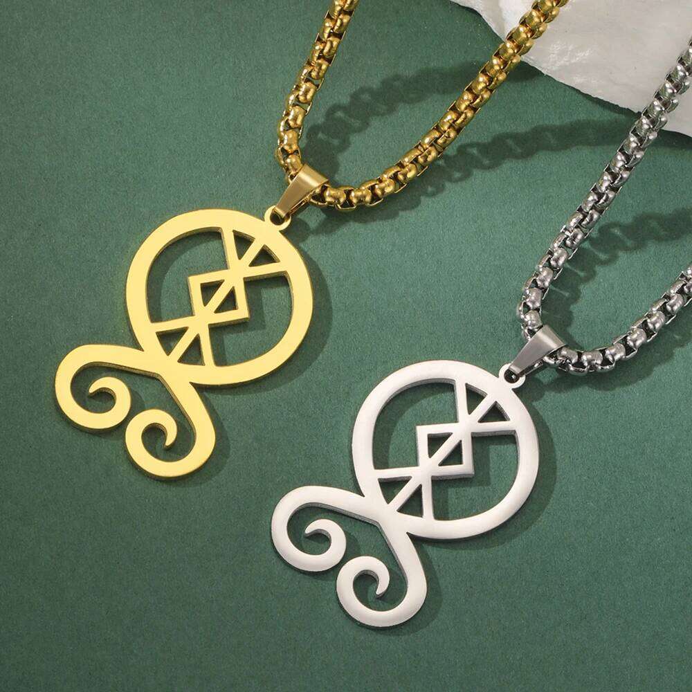 Dawapara Rune of Protection Troll Cross Necklace Trollkors Nordic Magical Symbol Scandinavian Amulet Stainless Steel Jewelry H260312
