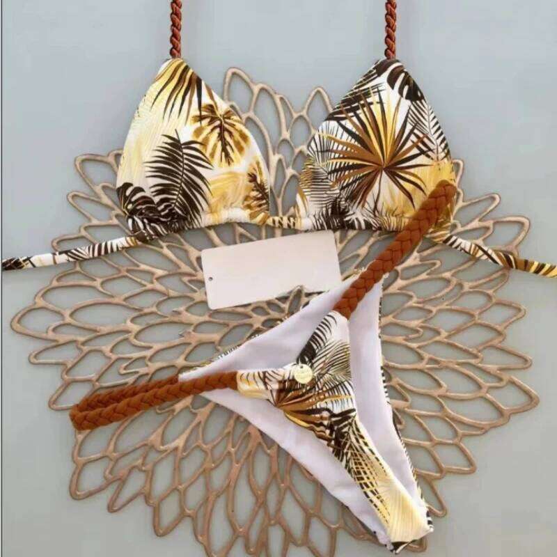 New Women Beach Vacation Swimwear Leopard Printed Sexy Bikini Set Beachwear Swimsuit Thong Bathing Suit Biquinis 26H0313