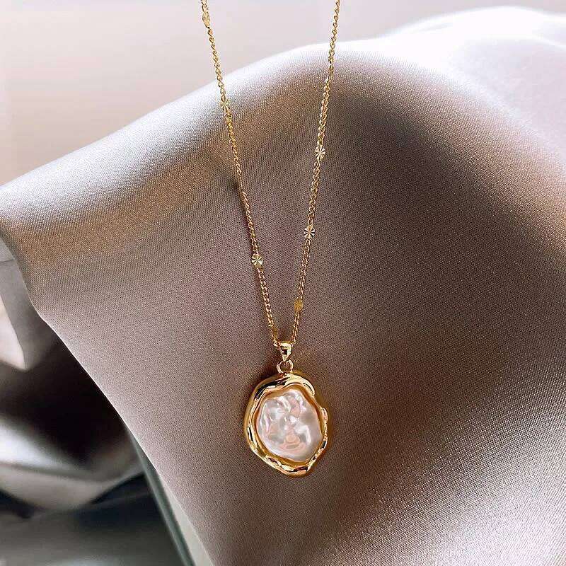 Women Baroque Pearl Necklace 2025 New Irregular Shape Choker Minimalist Statement Jewelry H260312