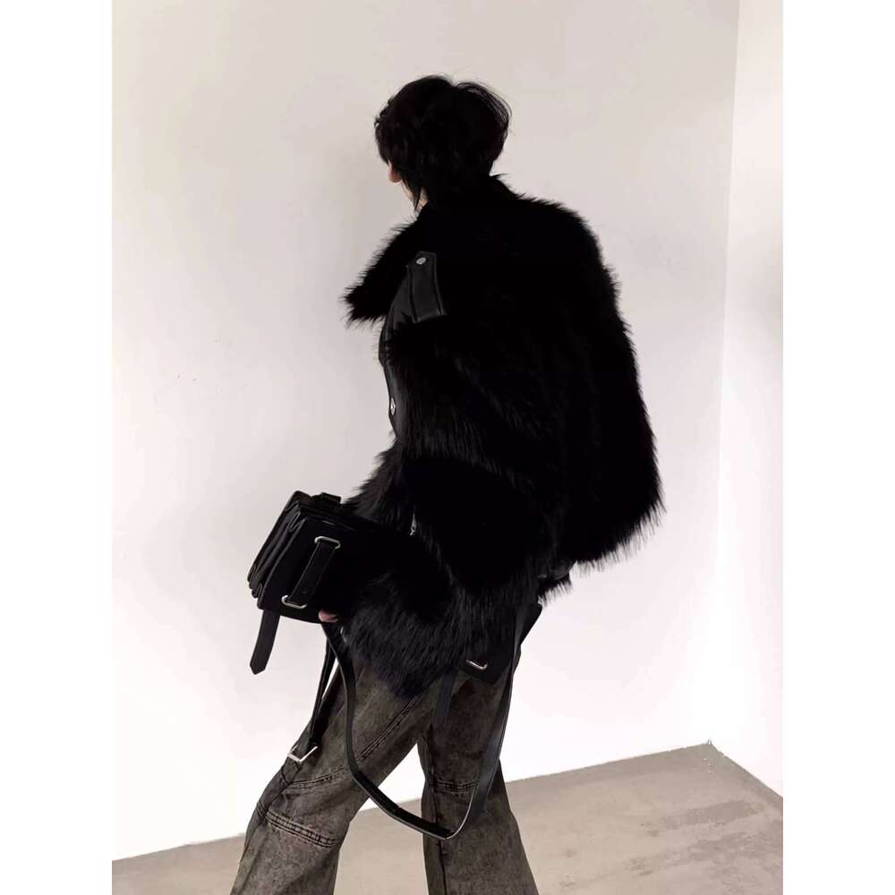 Mauroicardi Winter Short Cool Black Thickened Warm Pu Leather Patchwork Faux Fur Moto & Biker Coat Men Zipper Fluffy Jacket 2023 Z260313