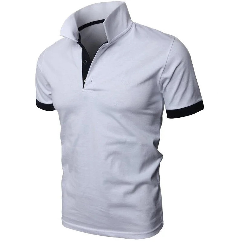 Summer Business Mens Polo Shirt Solid Short Sleeve Youth Casual Tshirt 260312