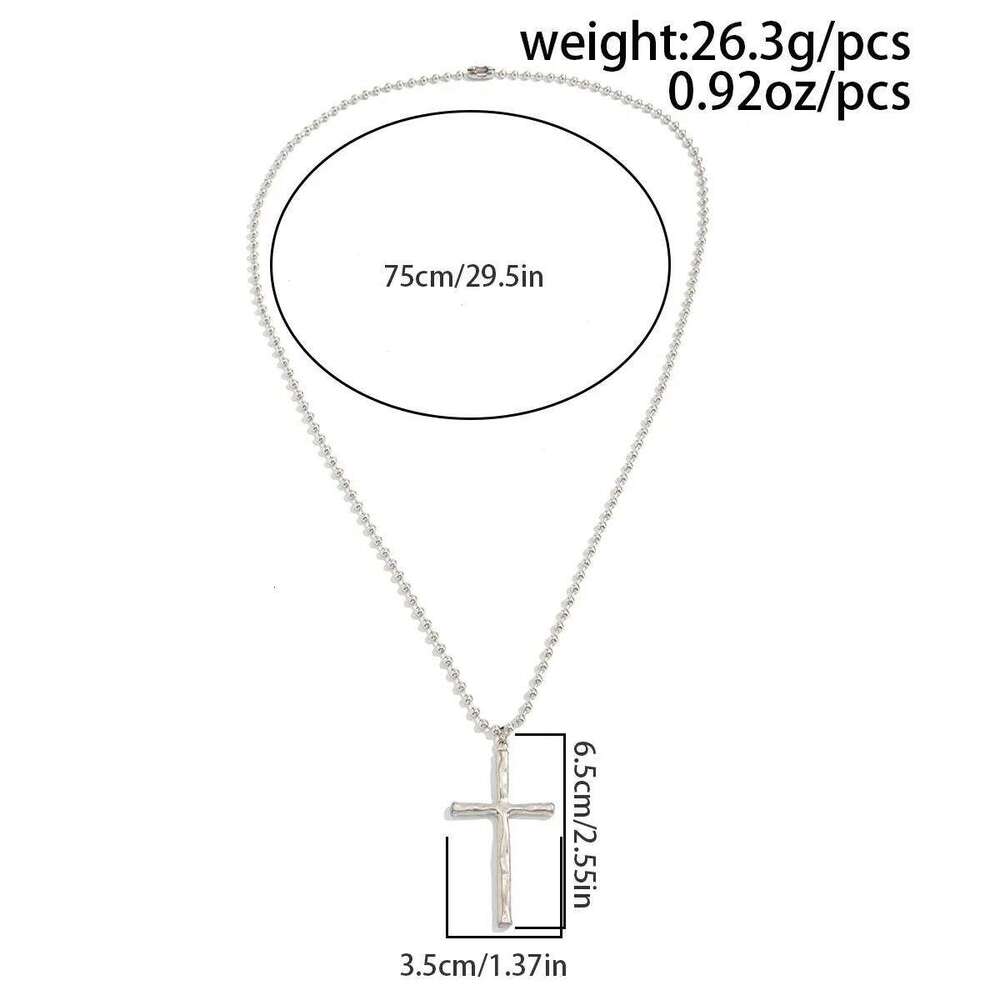 Original Design Liquid Metal Cross Acrylic Crystal Heart Pendant Long Necklace for Women Trendy Jewelry Two Ways To Wear It H260312