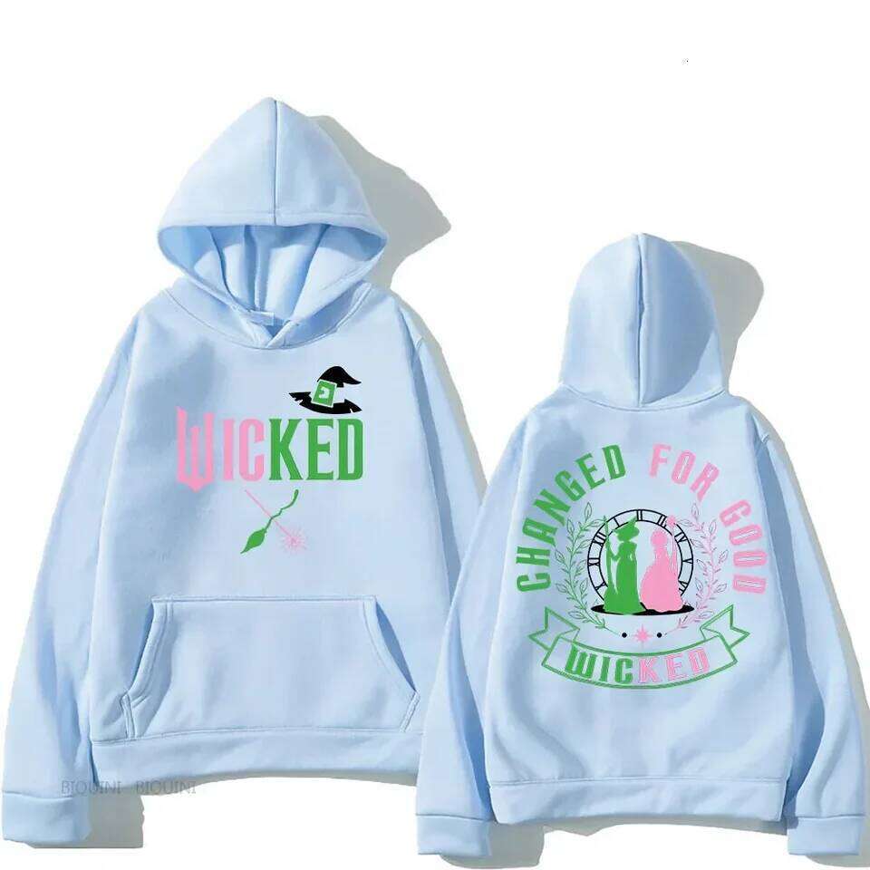 Wicked for Autumn/Winter Manga Hooded Retro Sweatshirt Funko Pop Comfortable Punk Clothes Sudaderas Casual Pullovers 26Y0313
