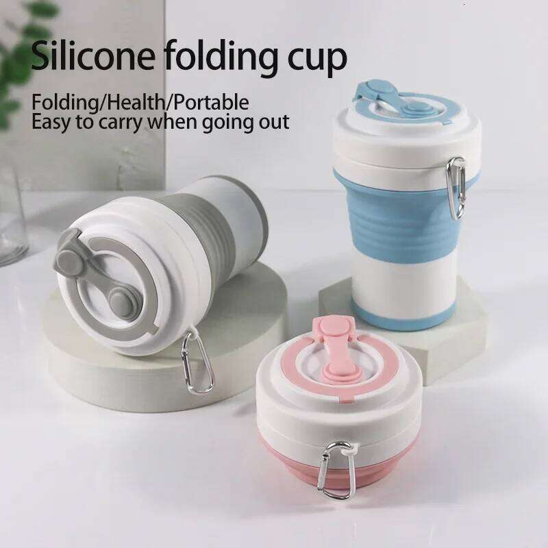 450Ml Large-Capacity Travel Convenient Silicone Sports Water Bottle Foldable Coffee and Carry-On Cup Z260313