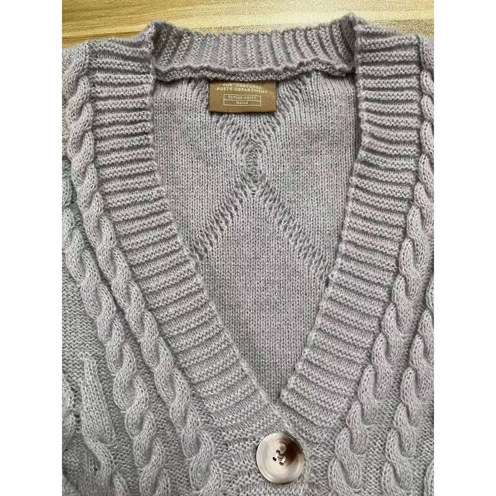 TTPD Cardigan Gray The Tortured Poet Department Cardigans Z260314